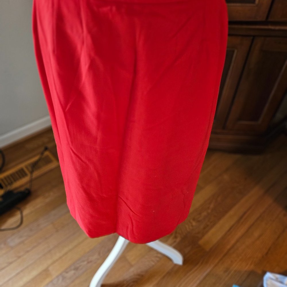 Lillie Rubin Lined Wool. Red. Skirt. Size 14